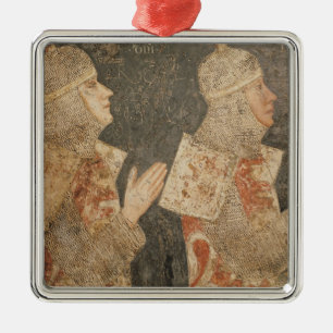 Zwei Kreuzfahrer der Minutolo Familie Silbernes Ornament