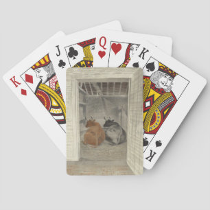 Zwei Kühe in einem Stabil (von Eric Ravilious) Spielkarten
