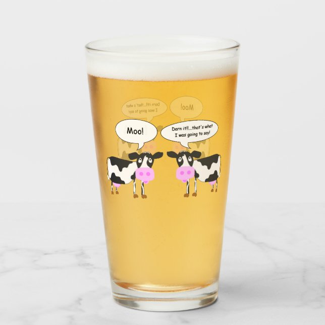 Zwei Kühe Joke Glas (Rückseite (gefüllt))
