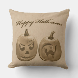 Zwei Kürbisse Frohes Halloween Kissen