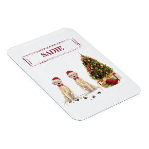 Zwei Labrador Retriever Lustiger Weihnachtshund Magnet