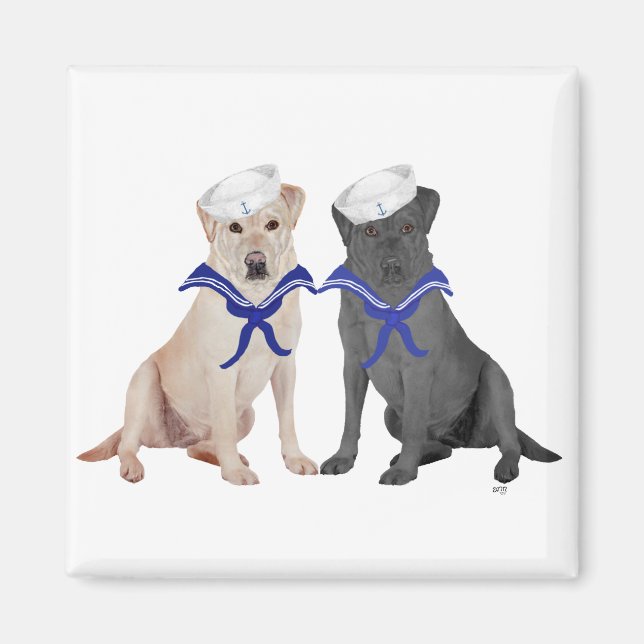 Zwei Labrador Retriever Magnet (Vorne)