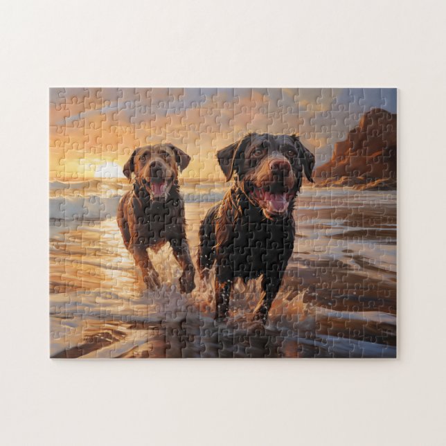 Zwei Labradoren am Strand (Horizontal)