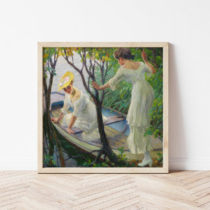 Zwei Ladys in einem Boot   Edward Cucuel Poster