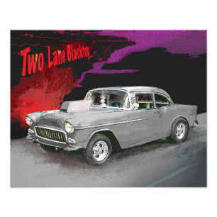 Zwei Lane Blacktop-Kinokraftwagen drucken Fotodruck