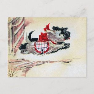 Zwei laufende Scotties Postkarte