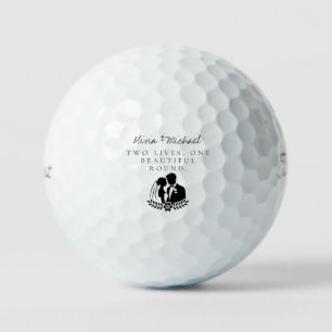 “Zwei Leben, eine schöne Runde” Anpassbarer Name Golfball