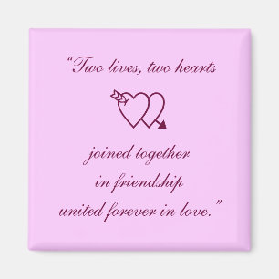 "Zwei Leben, frien zwei Herzen, die zusammen in Magnet