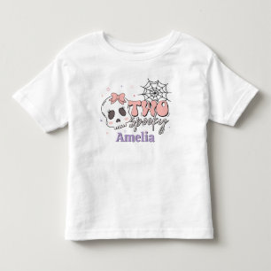 Zwei leckere Niedliche Rosa Halloween Name Geburts Kleinkind T-shirt