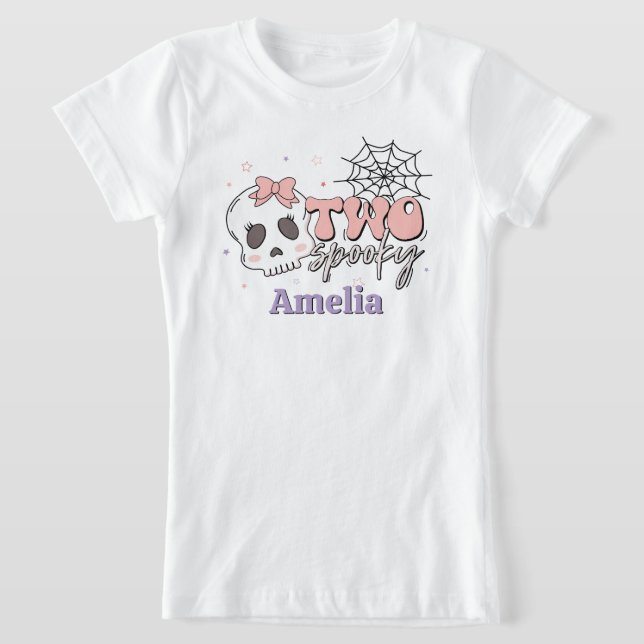Zwei leckere Niedliche Rosa Halloween Name Geburts T-Shirt (Ablage )
