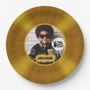 Zwei Legit 2 beenden das 2. Geburtstag Gold Record Pappteller