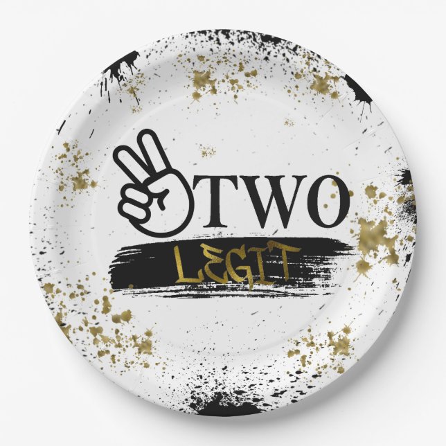 Zwei Legit zu beenden Geburtstag Pappteller (Vorderseite)