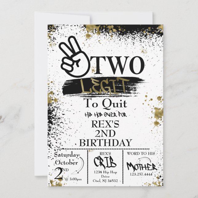 Zwei Legit zum Aufhören der Einladung zum Geburtst (Vorderseite)