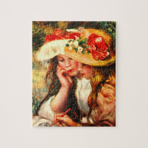 Zwei lesenmädchen in einem Garten durch Pierre