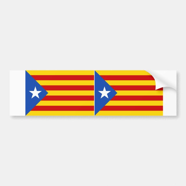 ZWEI "L'Estelada Blava" katalanische Autoaufkleber (Vorne)