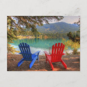 Zwei Lieben Stühle am Lakeshore Happy Valentine's  Feiertagspostkarte