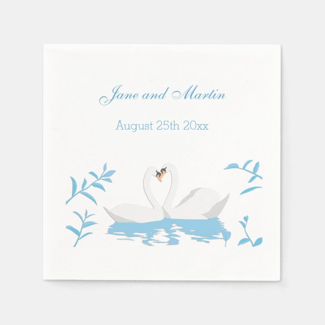 Zwei liebende Schwäne Serviette (Vorderseite)