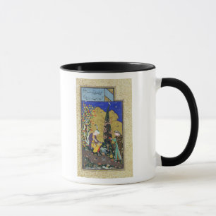 Zwei Liebhaber in einem blühenden Obstgarten Tasse