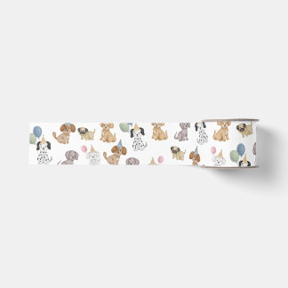 Zwei Ließ die Hunde aus Puppy Party Ribbons Ripsband