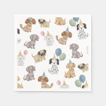 Zwei Ließ die Hunde Out Puppy Party Napkin
