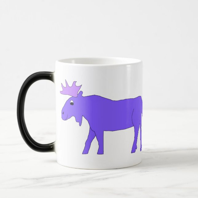 Zwei Lila Elch-Tasse Verwandlungstasse (Links)