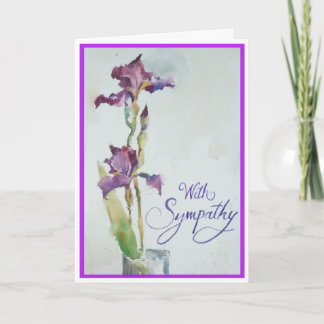 Zwei Lila Iris Sympathy Card Karte