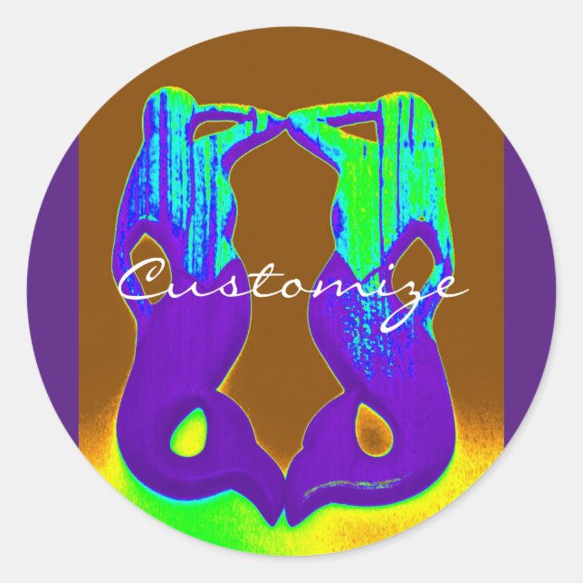 zwei lila Meerjungfrauen Runder Aufkleber (Vorderseite)