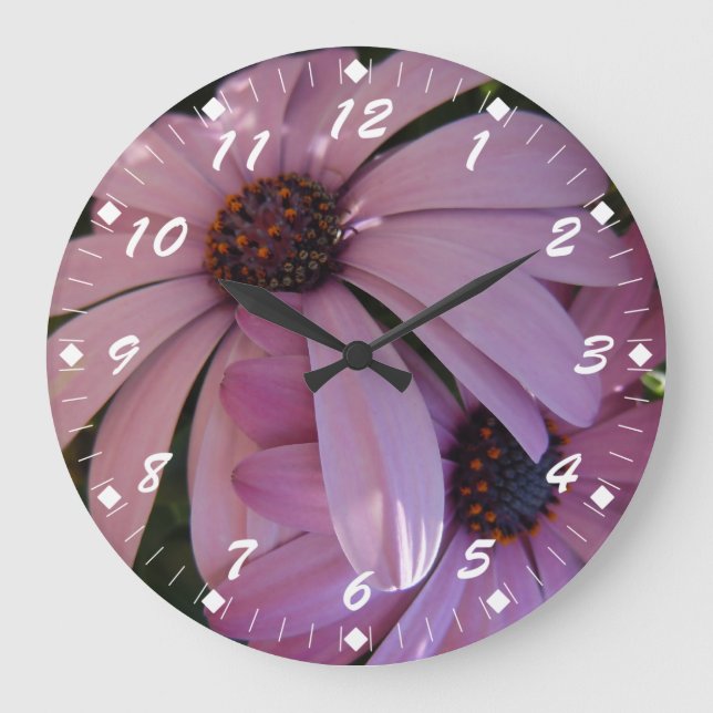 Zwei Lila Tage Große Wanduhr (Vorderseite)