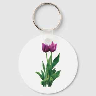 Zwei lila Tulpen Schlüsselanhänger