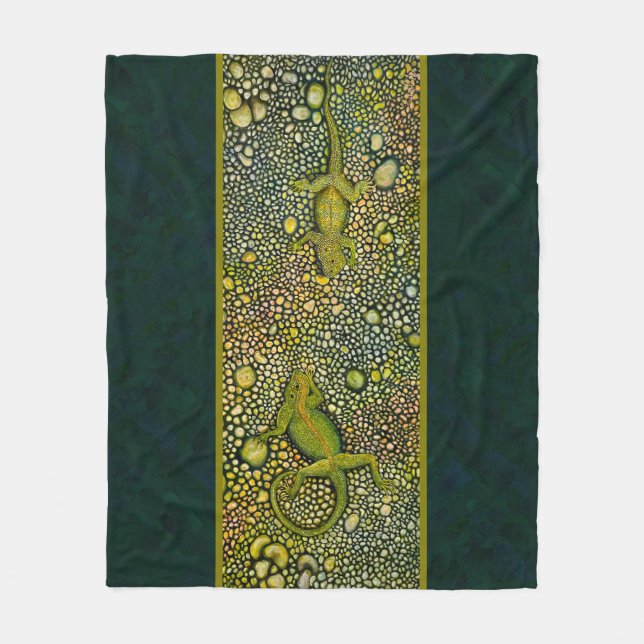 Zwei Lizard Face Fleecedecke (Vorderseite)