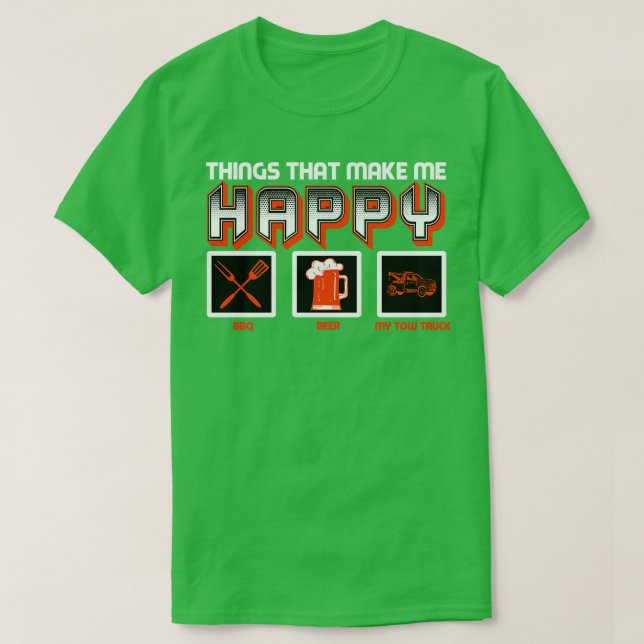 Zwei Lkw-Dinge, die mich glücklich machen GRILLEN  T-Shirt (Design vorne)