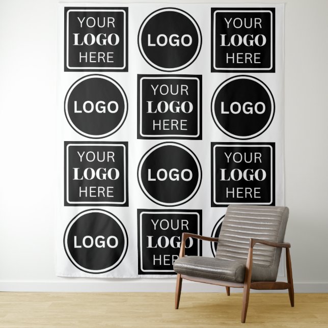Zwei Logos Eleganter einfacher Hintergrund für das Wandteppich (Beispiel)