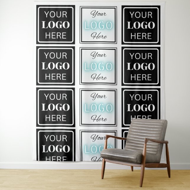 Zwei Logos Event White Simple Background Wandteppich (Beispiel)