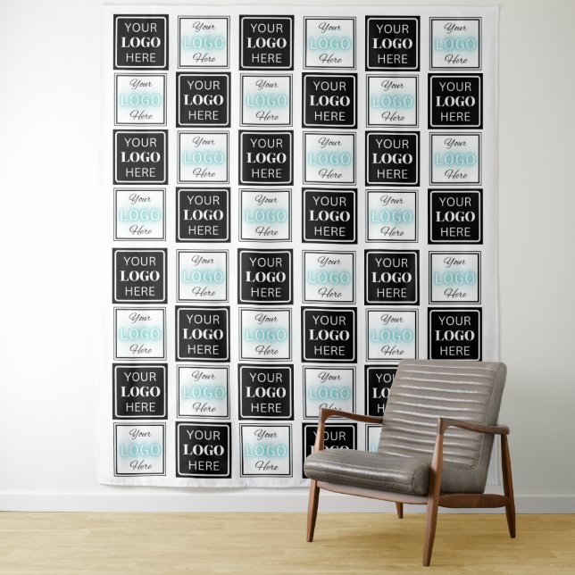 Zwei Logos Event White Square Wandteppich (Beispiel)