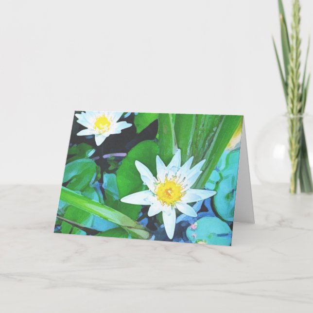 ZWEI LOTUS BLUME GREETKARTE KARTE (Vorderseite)