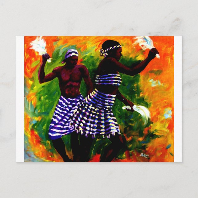Zwei Lover von MOjisola A Gbadamosi Okubule Postkarte (Vorderseite)