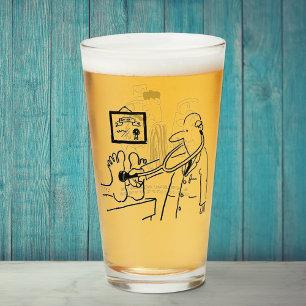 Zwei lustige Arzt- und Patiententhematik-Cartoons. Glas