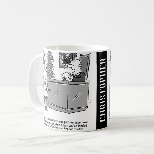 Zwei lustige rechtliche Cartoon zu Weihnachten Kaffeetasse (Vorderseite Links)