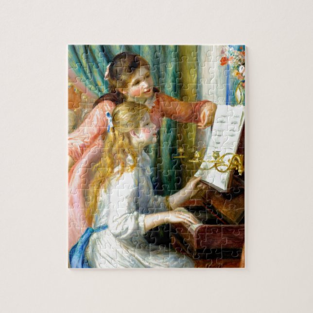 Zwei Mädchen am Klavier - Pierre Auguste Renoir (Vertikal)