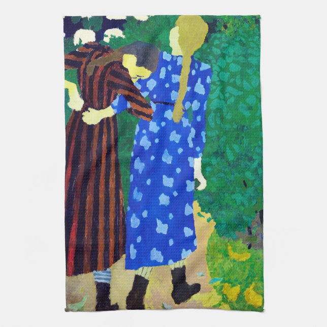 Zwei Mädchen, Edouard Vuillard Geschirrtuch (Vertikal)