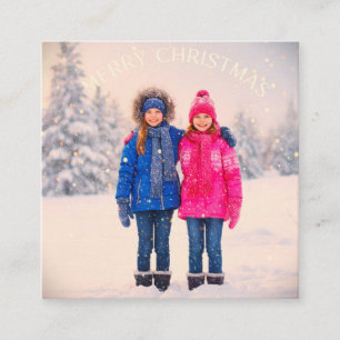 ZWEI MÄDCHEN KINDER IN SCHNEE SZENE WEIHNACHTS DES BEGLEITKARTE