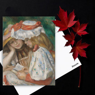 Zwei Mädchen lesen, Auguste Renoir Kunst Postkarte
