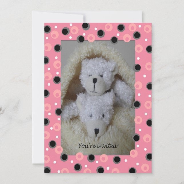 Zwei Mädchen mit Babydusche Einladung (Vorderseite)