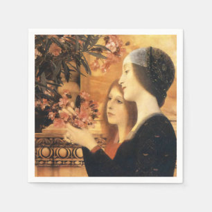Zwei Mädchen mit einem Oleander von Gustav Klimt Serviette