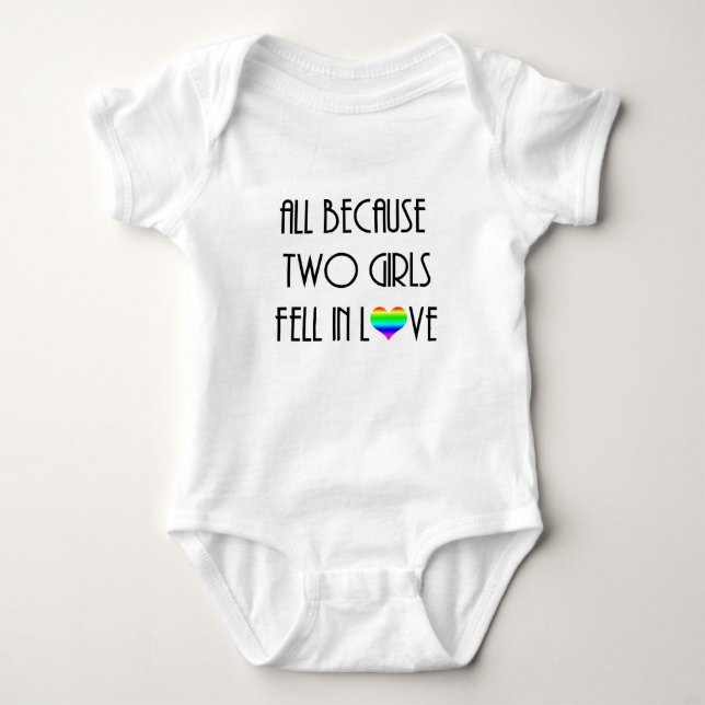 Zwei Mädchen sind in Liebe gefallen Baby Strampler (Vorderseite)