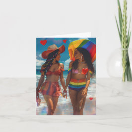 Zwei Mädchen Valentinsliebe Digitale Kunst Feiertagskarte