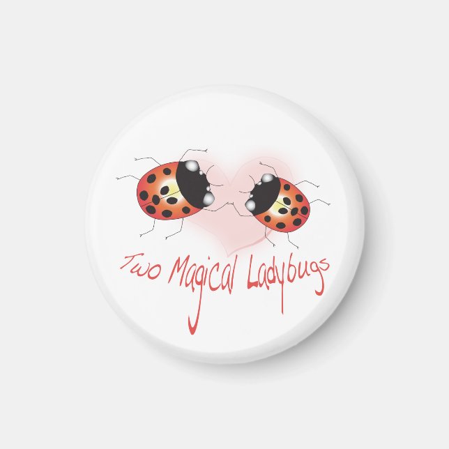 Zwei magische Ladybugs Magnet (Vorne)