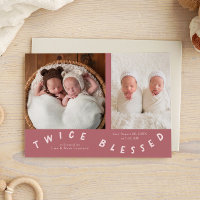 Zwei Mal gesegnete Typografie Pink Birth
