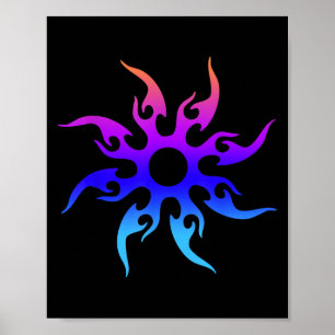 Zwei Mal Kostüm Teens Stamm-Sun-Symbol vergessen Poster
