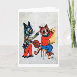 Zwei Malerkatze, Louis Wain Karte